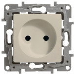 Розетка силовая Legrand Etika 2K со шторками, слоновая кость 672334