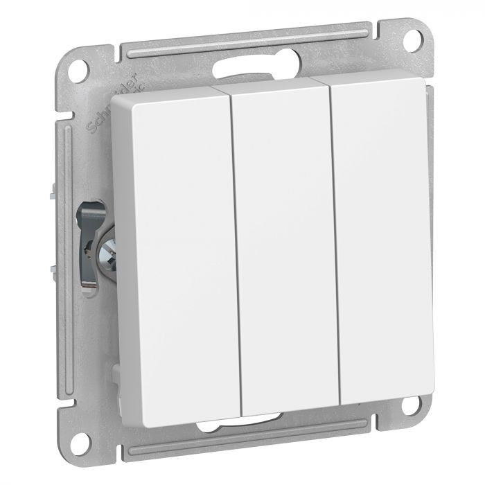 Выключатель трехклавишный Schneider Electric Atlas Design белый