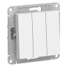 Выключатель трехклавишный Schneider Electric Atlas Design белый