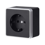 Розетка с заземлением Gallant черный с серебром W5071034 W5071034