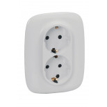 Розетка двойная Legrand Valena Allure 2x2K+3 со шторками, жемчуг 753031+754959