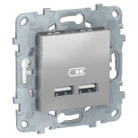 Зарядное устройство USB Schneider Electric Unica New алюминий