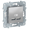 Зарядное устройство USB Schneider Electric Unica New алюминий