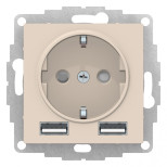 Розетка силовая+USB Schneider Electric Atlas Design бежевая
