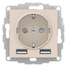 Розетка силовая+USB Schneider Electric Atlas Design бежевая