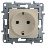 Розетка силовая Legrand Etika 2K+3 со шторками, на винтах, слоновая кость 672322