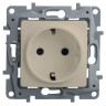 Розетка силовая Legrand Etika 2K+3 со шторками, на винтах, слоновая кость 672322