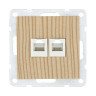 Розетка LK Studio компьютерная 2хRJ-45 кат. 5е с накладкой (сосна) LK60 866225-1