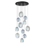 5039/11 MODERN ODL24 429 черный/перламутровый/металл/стекло Люстра каскадная G9 11*40W MUSSELS