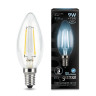 103801209 Комплект ламп Gauss LED Filament Свеча E14 9W 710lm 4100К 1/10/50