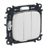 Выключатель трехклавишный Legrand Valena Allure жемчуг 752003+755039