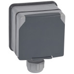 Розетка Legrand Plexo IP66 3К+3 со шторками, в сборе 090456