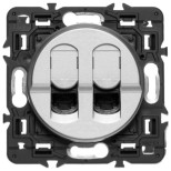 Розетка RJ-45 Legrand Celiane двойная, cat. 6, титан 067344+068552+080251