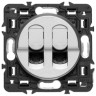 Розетка RJ-45 Legrand Celiane двойная, cat. 6, титан 067344+068552+080251