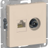 Розетка TV+RJ-45 Schneider Electric Atlas Design бежевая