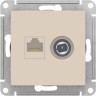 Розетка TV+RJ-45 Schneider Electric Atlas Design бежевая