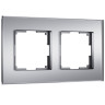 Рамка из стекла на 2 поста Senso серебряный soft-touch W0023106