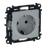 Розетка силовая Legrand Valena Life 2K+3 со шторками, алюминий 753620