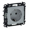 Розетка силовая Legrand Valena Life 2K+3 со шторками, алюминий 753620