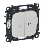 Выключатель двухклавишный Legrand Valena Allure с подсветкой, жемчуг 752005+067684+755229