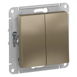 Переключатель двухклавишный Schneider Electric Atlas Design шампань