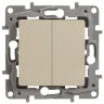 Выключатель двухклавишный Legrand Etika слоновая кость 672302