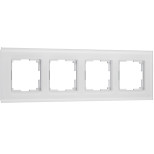 Рамка из стекла на 4 поста Senso белый soft-touch W0043101