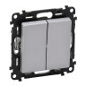 Выключатель двухклавишный Legrand Valena Life алюминий 752605