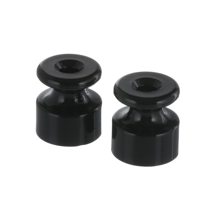 Фиксатор LK Studio кабеля (изолятор) для внешней проводки кабеля (черный) LK Vintage (1уп = 5шт) 888308-5