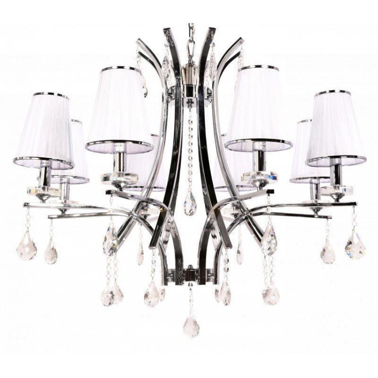 Подвесная люстра Lumina Deco Glamour LDP 66247-8 WT+CHR Подвесная люстра Lumina Deco Glamour LDP 66247-8 WT+CHR