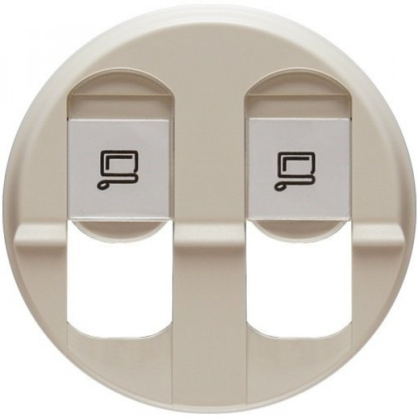 Лицевая панель Legrand Celiane для двойных розеток RJ-45, слоновая кость 066236