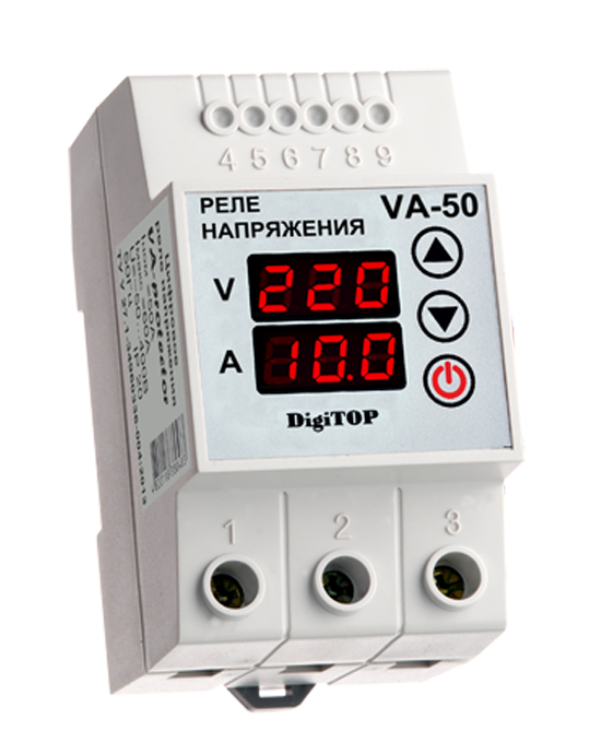 Реле напряжения DigiTOP VA-50 с контролем тока