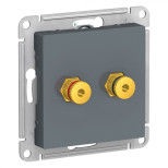 Аудиорозетка Schneider Electric Atlas Design двухместная, грифель