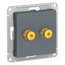 Аудиорозетка Schneider Electric Atlas Design двухместная, грифель