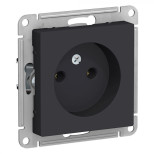 Розетка силовая Schneider Electric Atlas Design без заземления, карбон