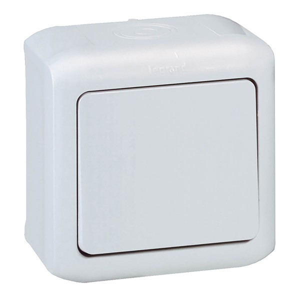 Переключатель одноклавишный Legrand Quteo серый IP44 782334