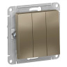 Выключатель трехклавишный Schneider Electric Atlas Design шампань