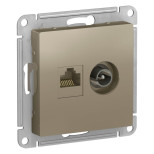 Розетка TV+RJ-45 Schneider Electric Atlas Design шампань