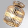 5042/1A PENDANT ODL24 445 античн.бронза/янтарный/металл/стекло/эко.кожа Подвес E27 1*60W JUGI