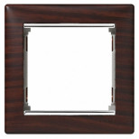 Рамка Legrand Valena Classic на 1 пост, темное дерево/серебряный штрих 770371